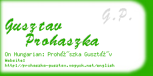 gusztav prohaszka business card